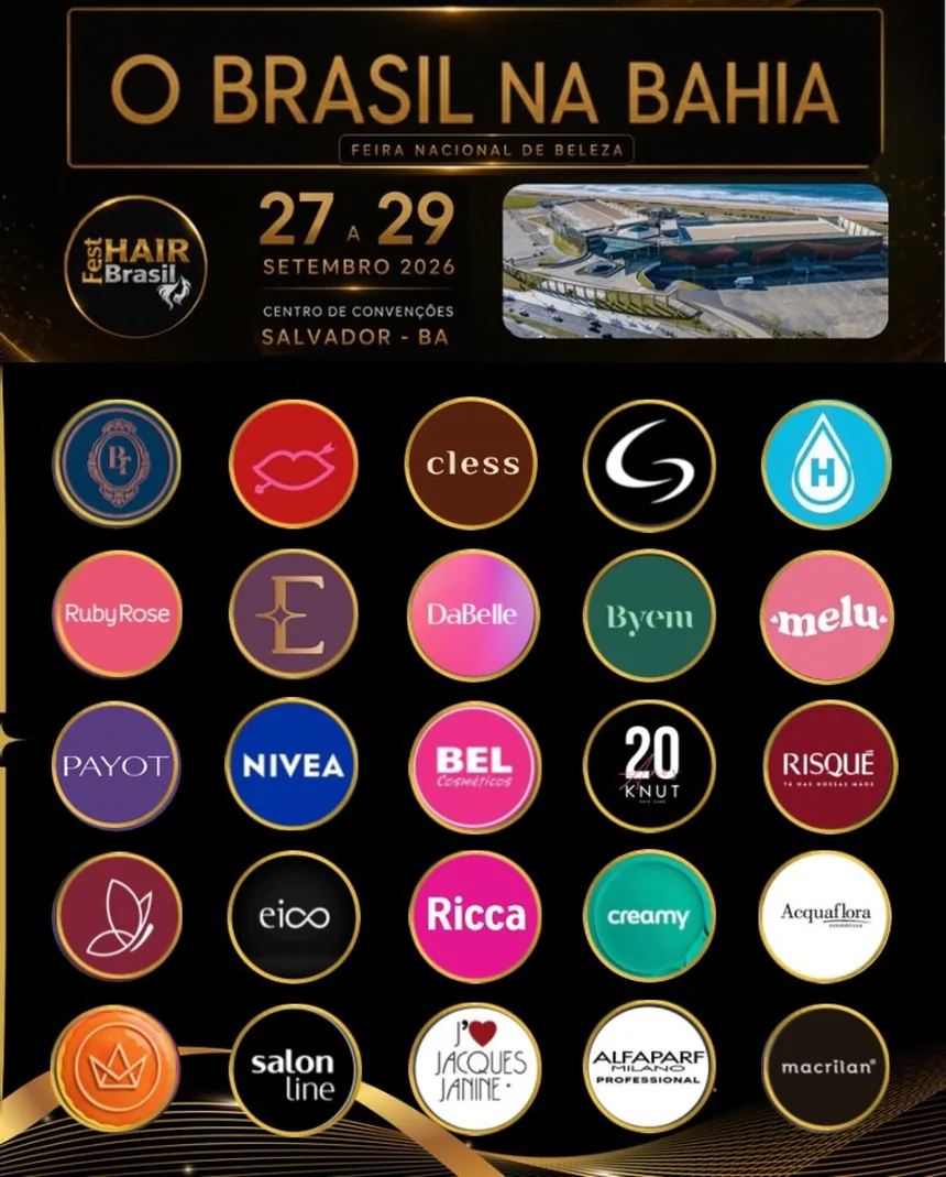 Marcas expositoras da Fest Hair Brasil 2026 — painel 3 de 4
